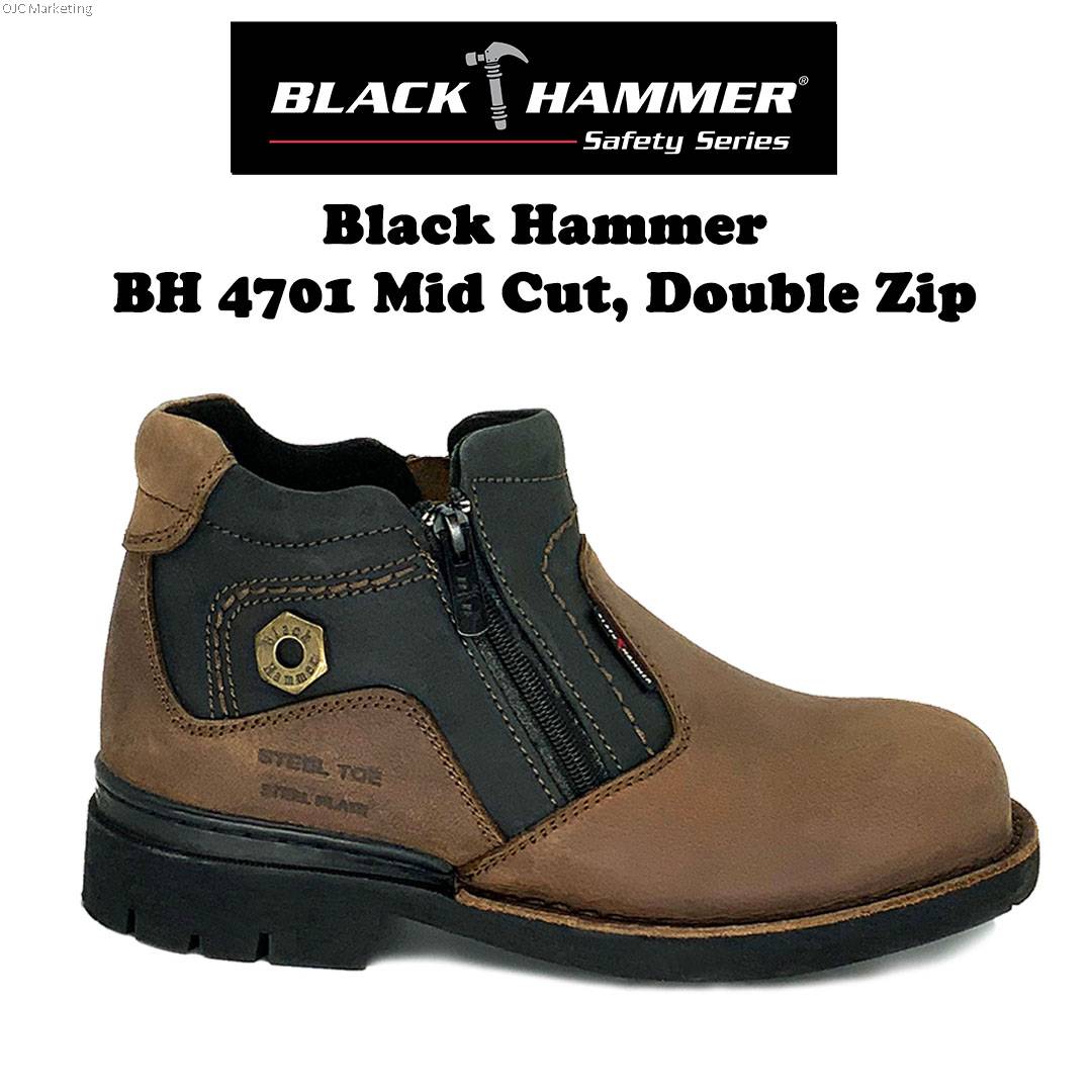 Black Hammer 4000 Series Mid Cut with Double Zip Safety Shoe